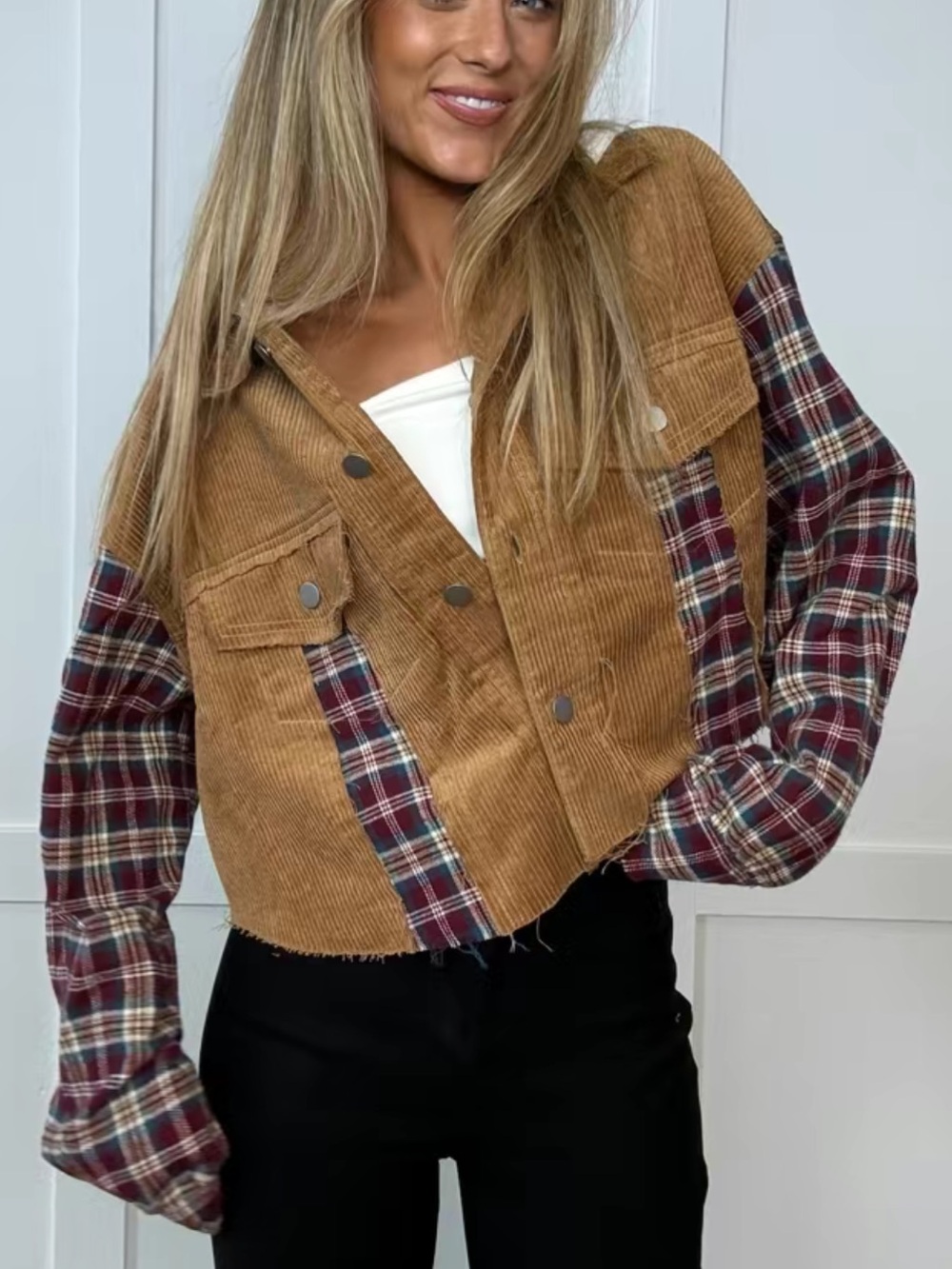 Plaid Cropped Shacket